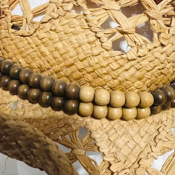Peter Grimm Straw Cowboy Hat-Brown Beaded/Feathers-Country  display picture 2